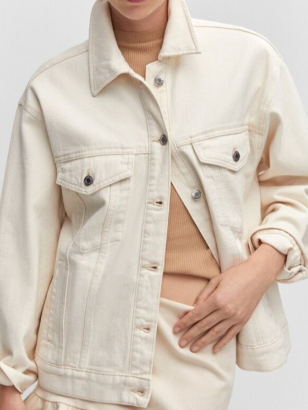 Mango Oversized Denim Jacket XS
